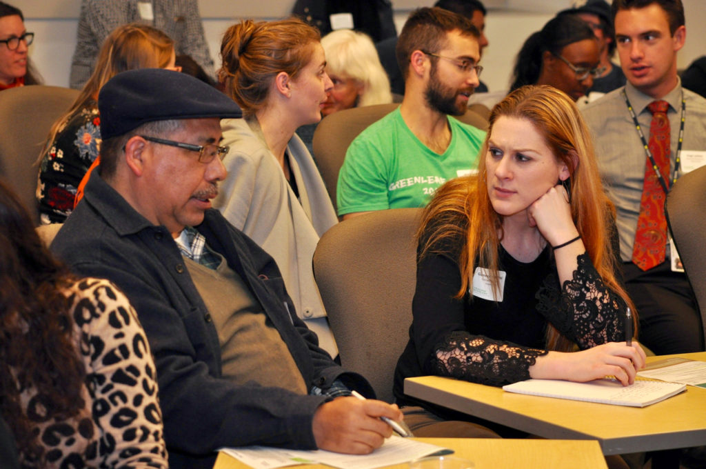 Forum attendees discussing their ideas at a breakout session.